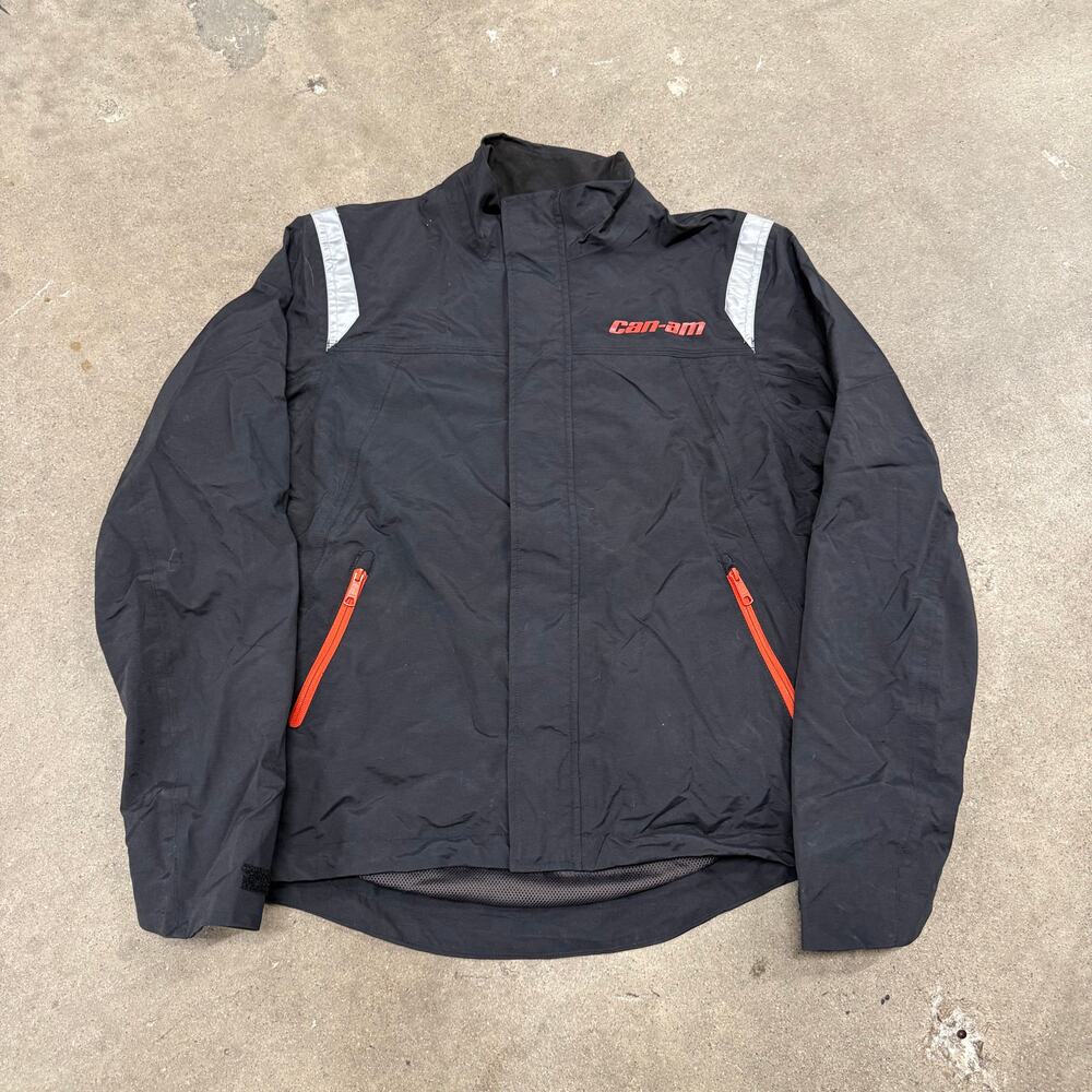 Can-Am Jacket Men's Large Black Gray Mesh BRP Riding Reflective Moto Biker